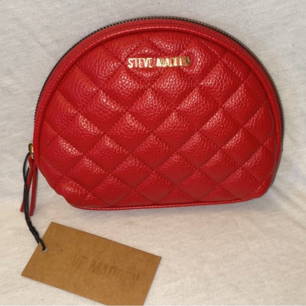 Steve Madden Red Cosmetic Bag